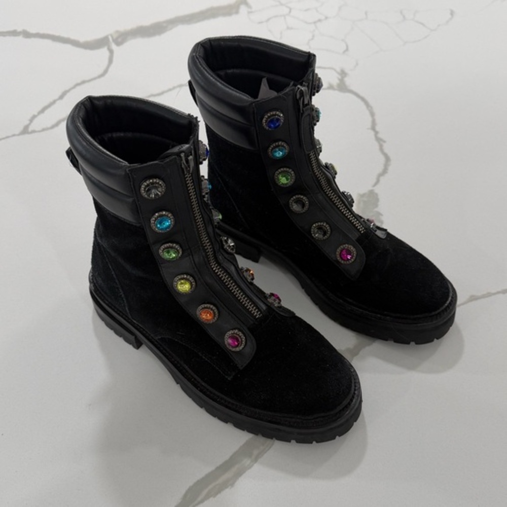 Kurt Geiger colored jewel Bobby suede boots